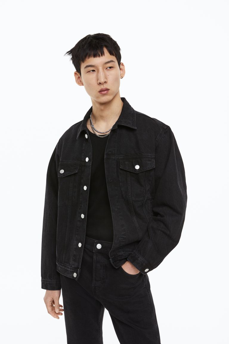 Джинсовая куртка мужская H&M 1121152001 черная XL (доставка из-за рубежа)