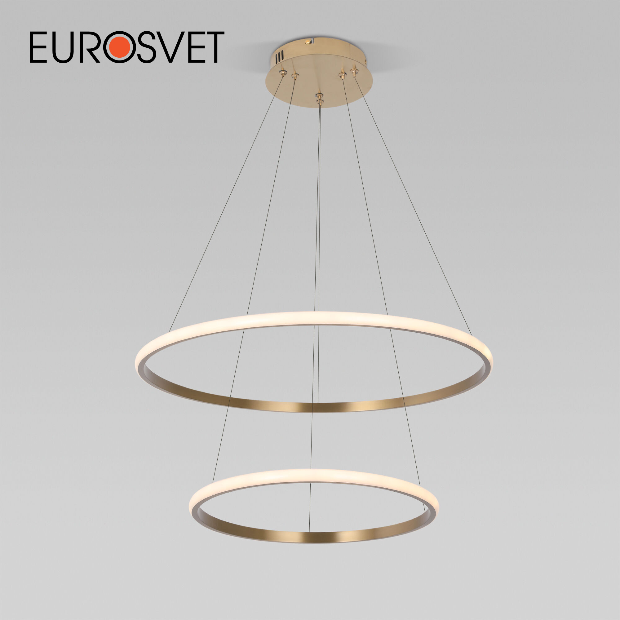 

Подвесная светодиодная люстра с ПДУ Eurosvet Collars 90264/2 92W 3300-6500К латунь, Collars