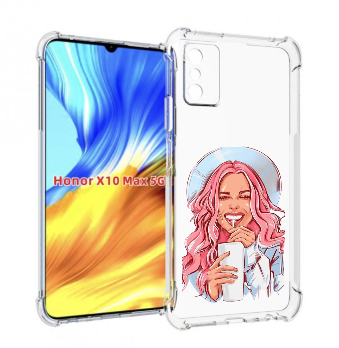 

Чехол MyPads веселая-девушка-модель женский для Honor X10 Max, Прозрачный, Tocco