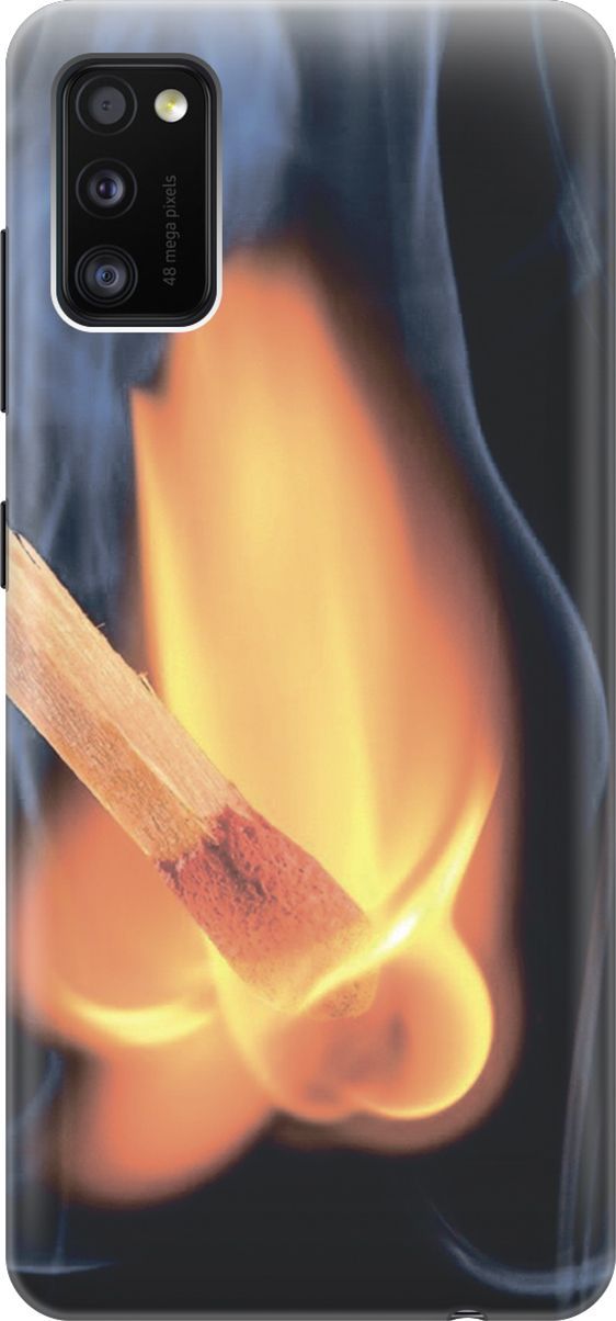 

Силиконовый чехол на Samsung Galaxy A41 с принтом "Горящая спичка", Оранжевый;черный, 4628