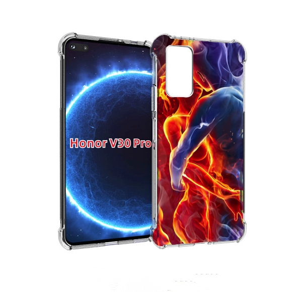 

Чехол бампер MyPads Огонь-вода для Honor V30 Pro, Прозрачный, Tocco