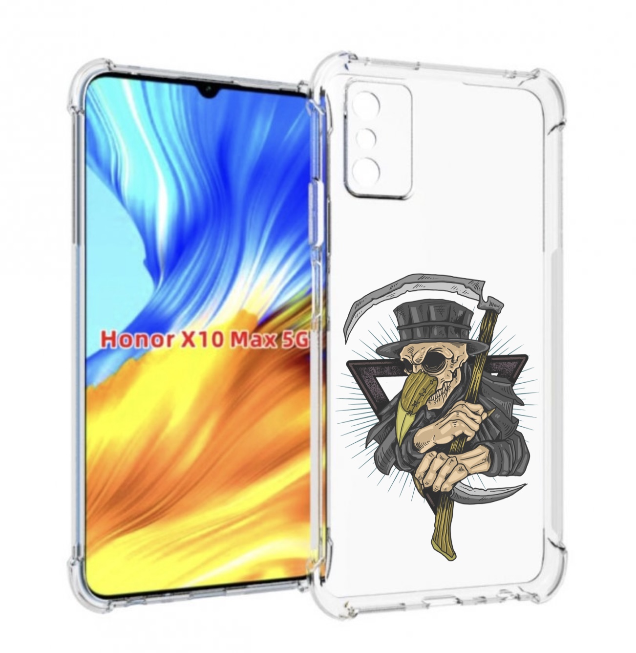 

Чехол MyPads борец-с-чумой для Honor X10 Max, Прозрачный, Tocco