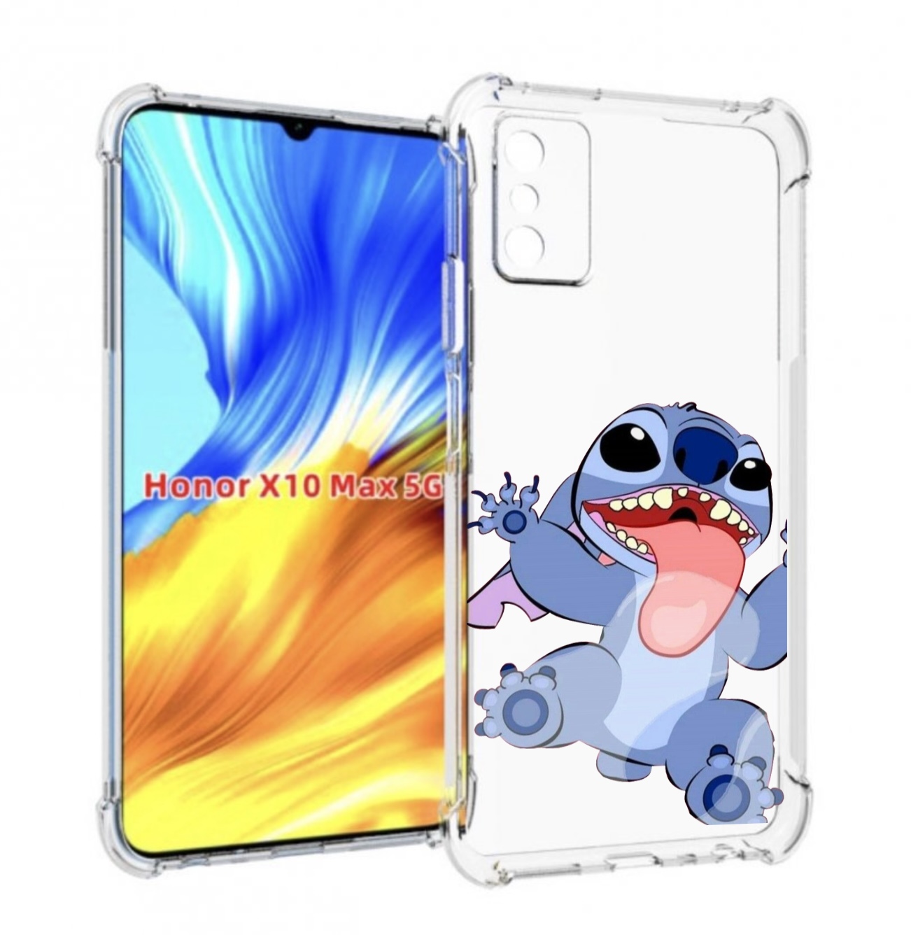 

Чехол MyPads большой-стич для Honor X10 Max, Прозрачный, Tocco