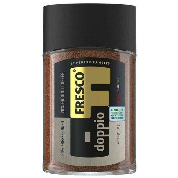 Кофе FRESCO doppio растворимый, сублимированный с молотым, 100 г