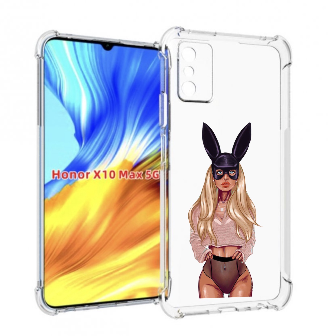

Чехол MyPads блондинка-с-ушками женский для Honor X10 Max, Прозрачный, Tocco