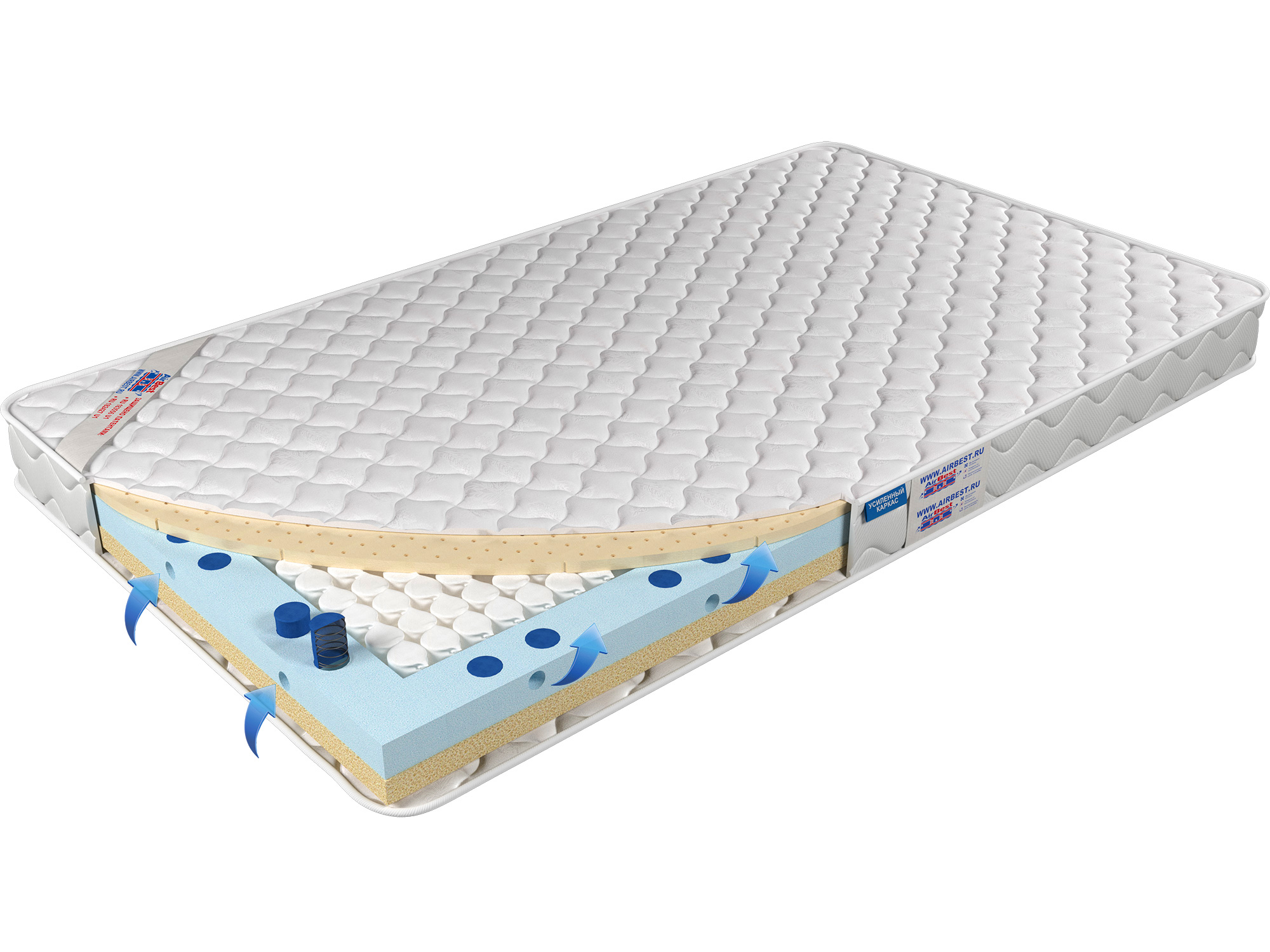 

Матрас Airbest Rest s1000 140x200x12, Белый, Матрас Airbest Rest s1000
