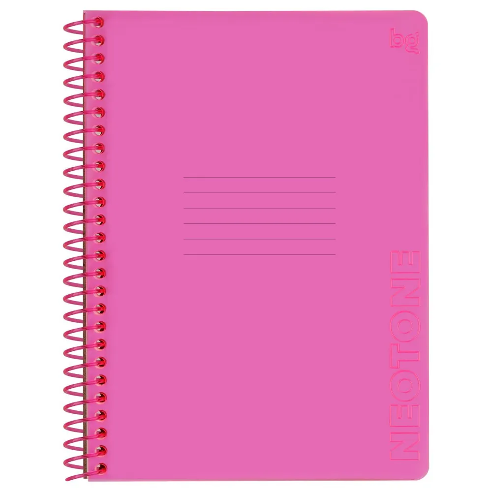 

Тетрадь BG Neon Pink A5 клетка 96 листов на спирали, прозрачная обложка, T5гр96