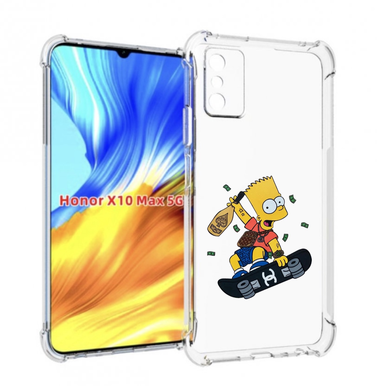

Чехол MyPads барт-скейтер детский для Honor X10 Max, Прозрачный, Tocco