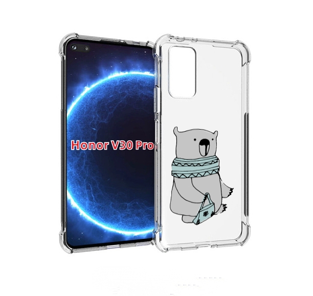 

Чехол бампер MyPads Модный медведь для Honor V30 Pro, Прозрачный, Tocco