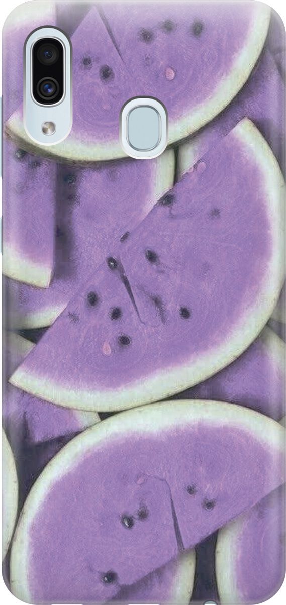 

Силиконовый чехол на Samsung Galaxy A40 с принтом "Сиреневый арбуз", Белый;зеленый, 7123