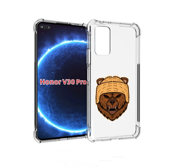 

Чехол бампер MyPads Медведь-в-шапке для Honor V30 Pro, Прозрачный, Tocco