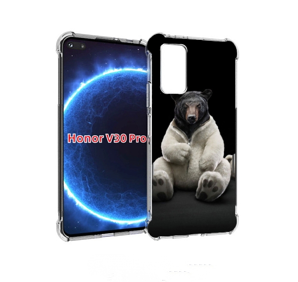 

Чехол бампер MyPads Медведь-бурый-белый для Honor V30 Pro, Прозрачный, Tocco