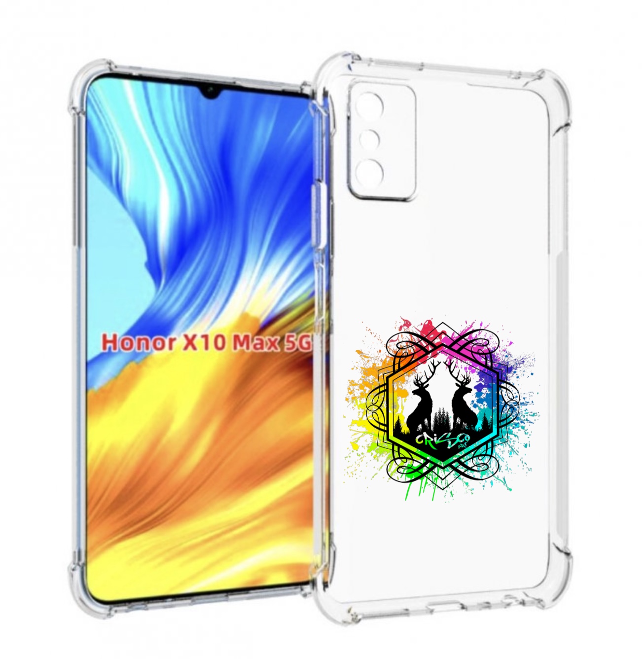 

Чехол MyPads арт-с-оленями для Honor X10 Max, Прозрачный, Tocco