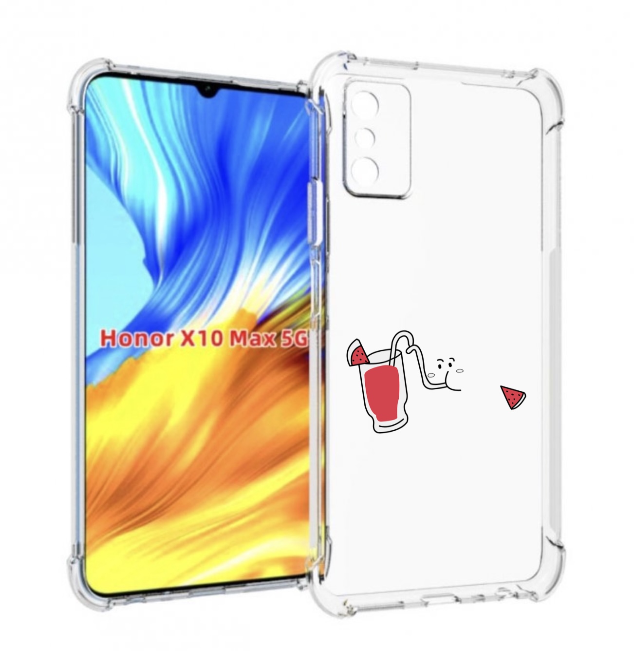 

Чехол MyPads арбузный-напиток для Honor X10 Max, Прозрачный, Tocco