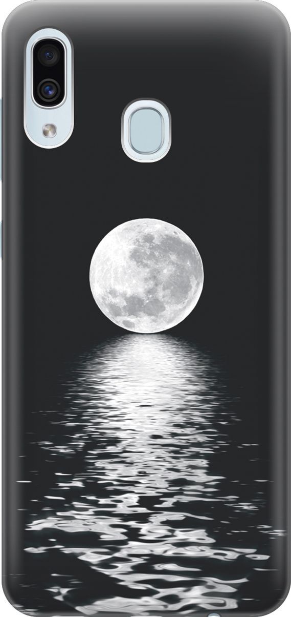 

Силиконовый чехол на Samsung Galaxy A40 с принтом "Луна над морем", 7122