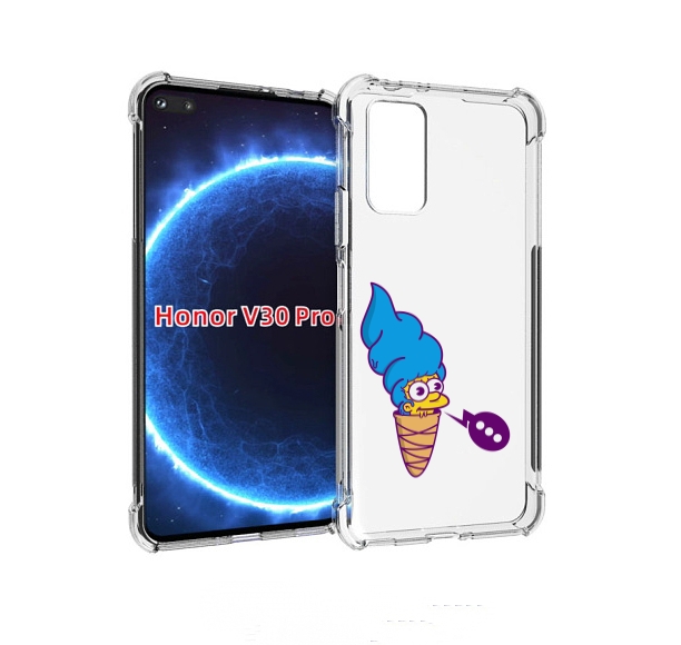 

Чехол бампер MyPads Мардж-рожок для Honor V30 Pro, Прозрачный, Tocco