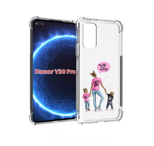 

Чехол бампер MyPads Мама-королева женский для Honor V30 P, Прозрачный, Tocco