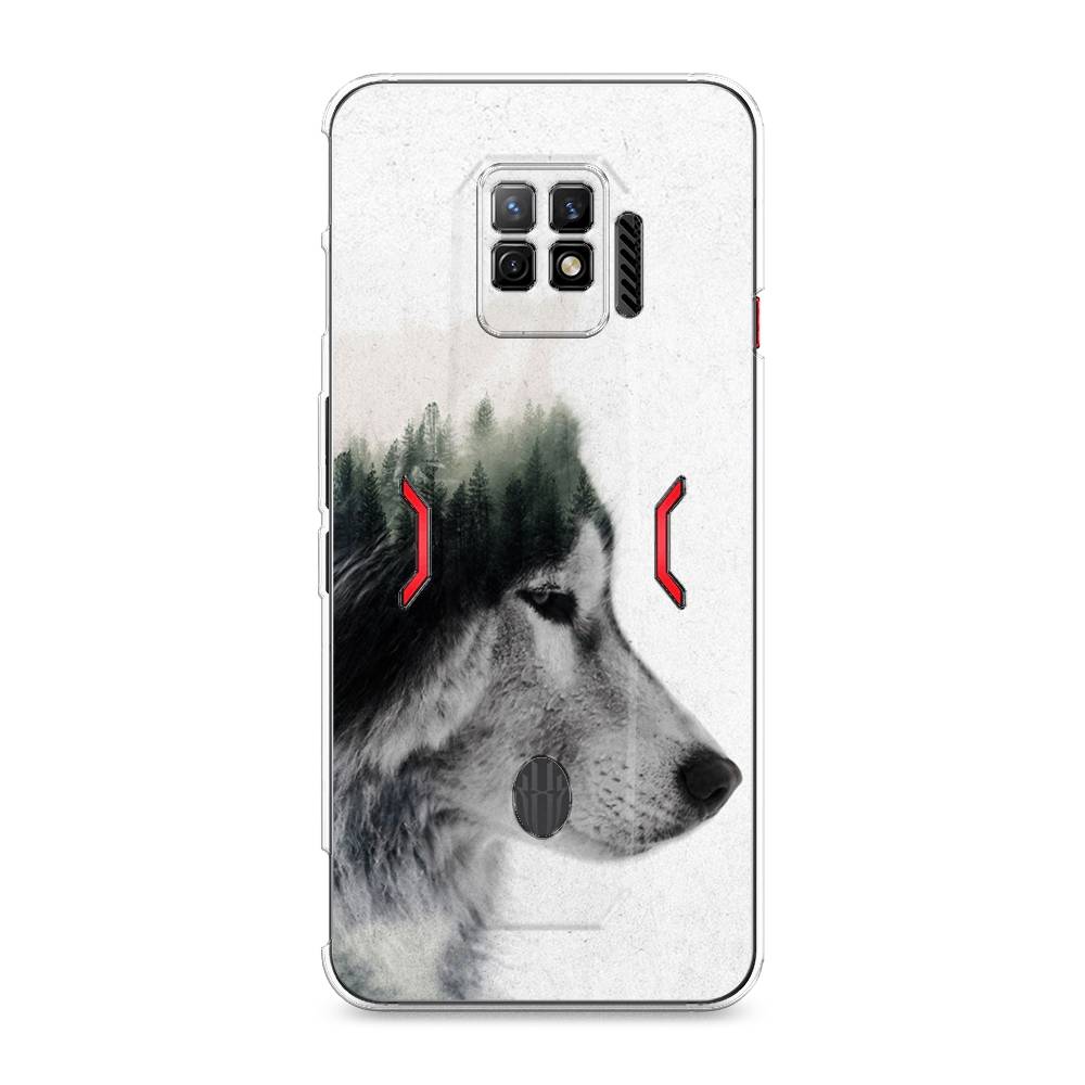 

Чехол на ZTE Nubia Red Magic 7 Pro "Волк лес", Серый;белый, 136050-1