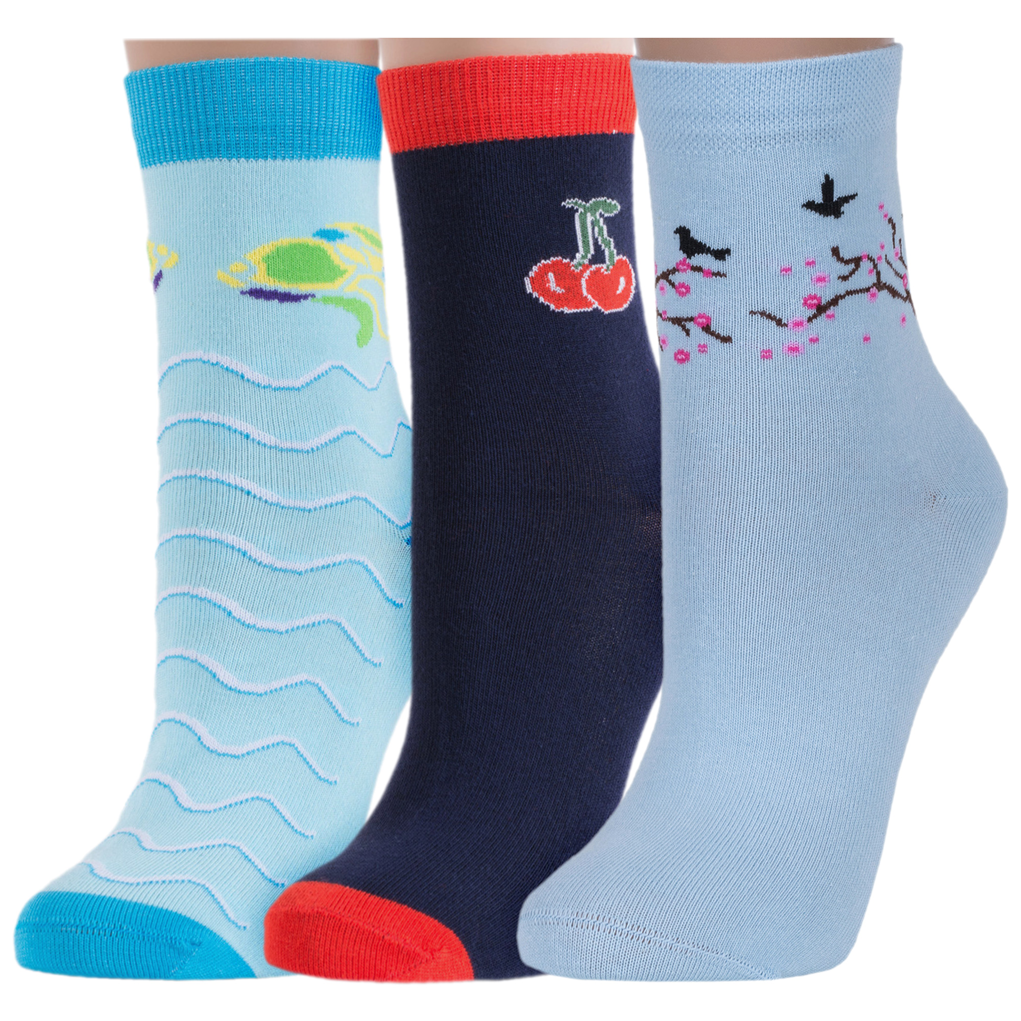 

Комплект носков женских ХОХ 3-G-3Rs синих; голубых; бирюзовых; желтых; красных 23, 3-G-3Rs