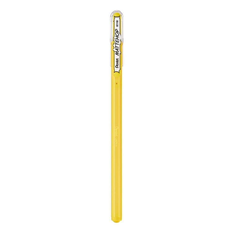 

Ручка гелевая Pentel Mattehop d 1 мм K110-VGX цвет чернил: желтый, K110-VGX