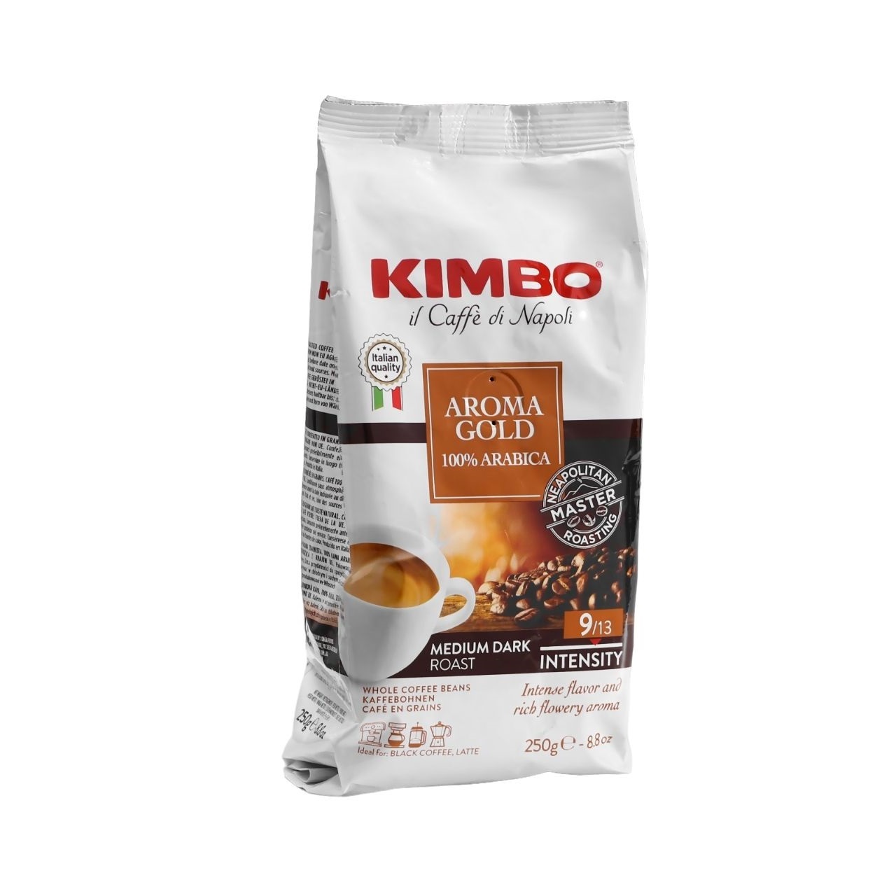 KIMBO Кофе зерновой KIMBO AROMA GOLD 100% ARABICA, 250 г