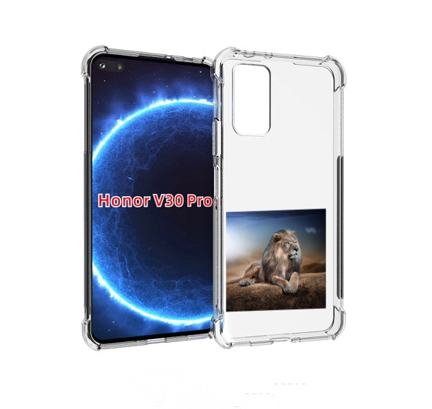 

Чехол бампер MyPads Лев-наблюдает для Honor V30 Pro, Прозрачный, Tocco