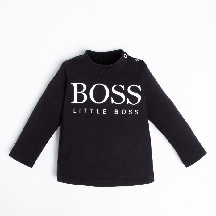 

Лонгслив детский Крошка Я Р00000028, чёрный, 74, Черный, Крошка Я "Little Boss"
