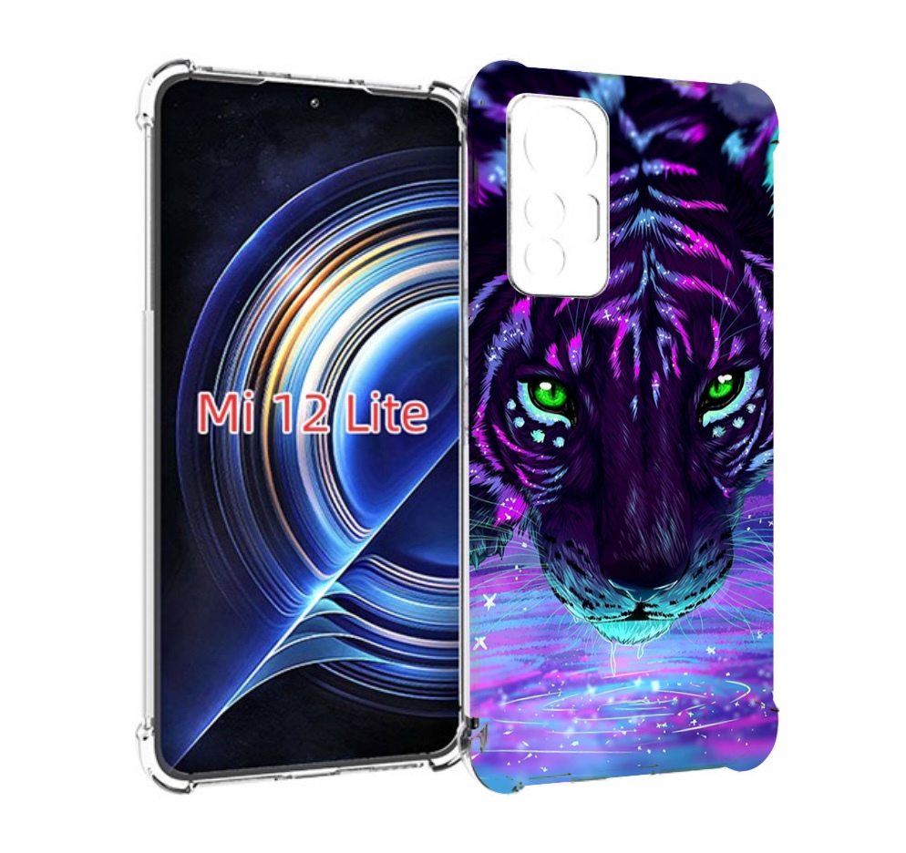 

Чехол MyPads Тигр-неон для Xiaomi 12 Lite, Прозрачный, Tocco