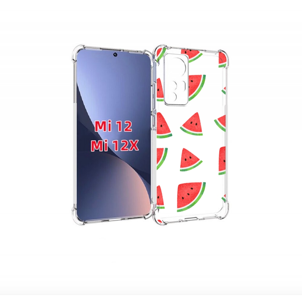 

Чехол-бампер MyPads арбузики для Xiaomi 12/Xiaomi 12X противоуда, Прозрачный, Tocco