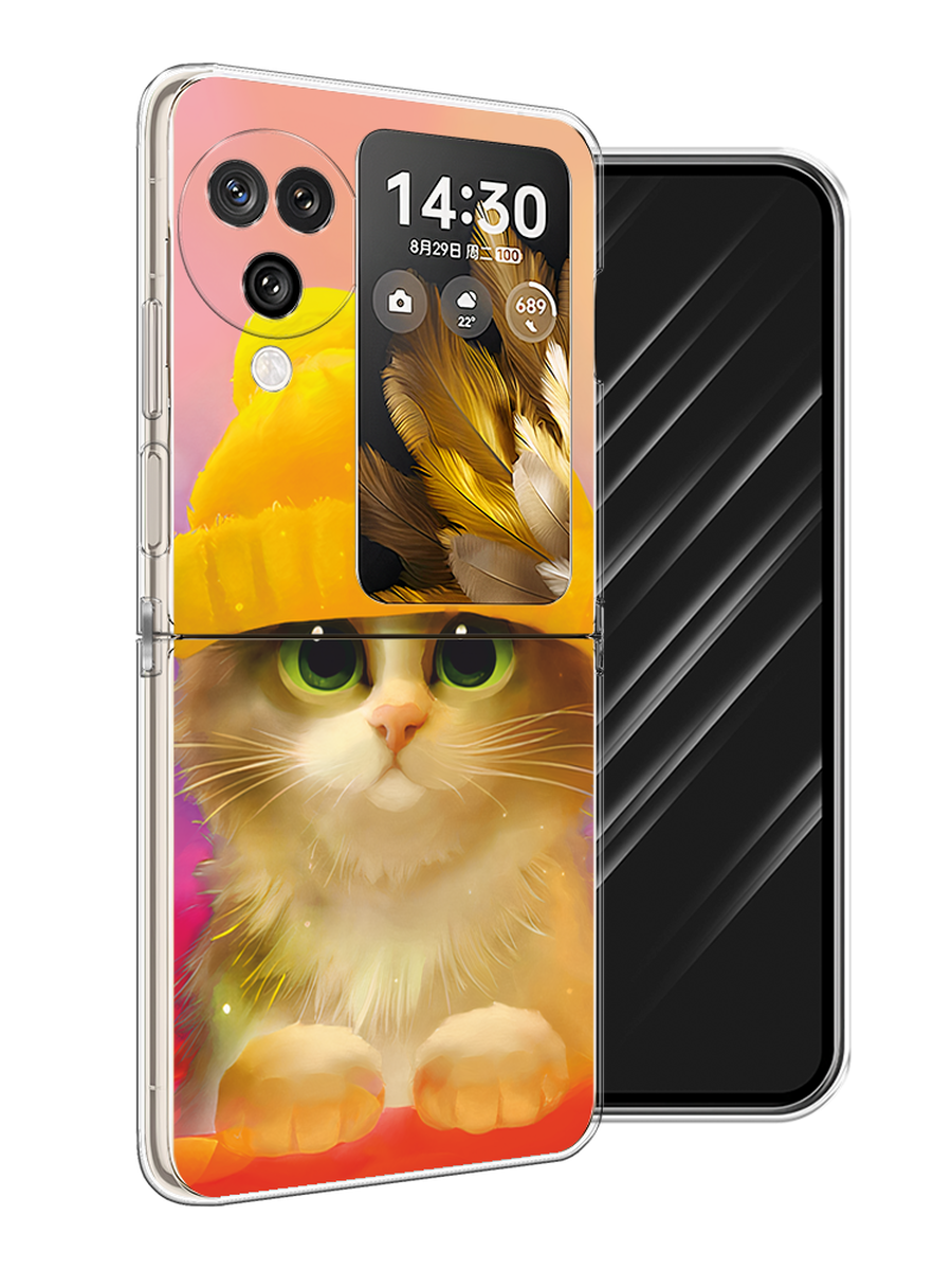

Чехол Awog на Oppo Find N3 Flip "Котенок в желтой шапке", Желтый, 2517250-1