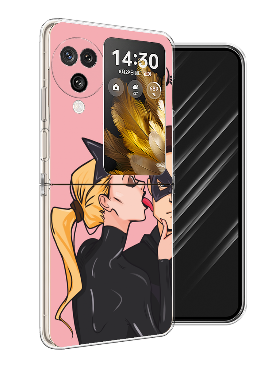 

Чехол Awog на Oppo Find N3 Flip "Kiss of Cat Woman", Розовый;черный;бежевый, 2517250-1