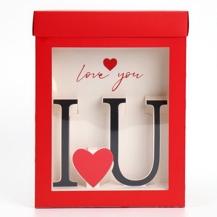 

Коробка с 3D эффектом Дарите Счастье Love you 18 х 14 х 23 см, Красный
