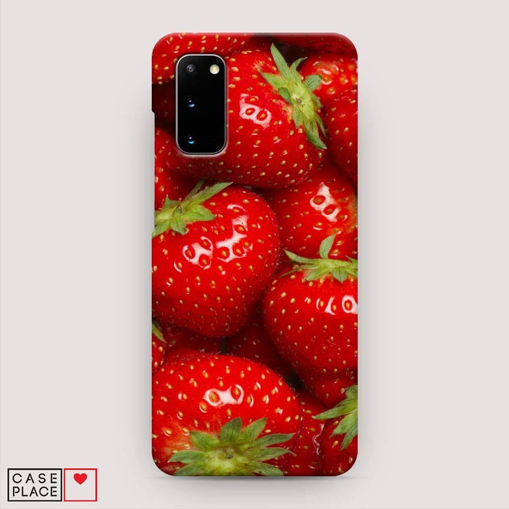 фото Пластиковый чехол "клубника" на samsung galaxy s20 awog