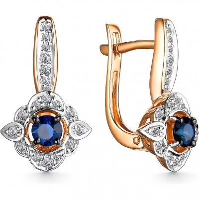

Серьги с сапфирами и бриллиантами из красного золота Алкор 24428-102, 24428-102