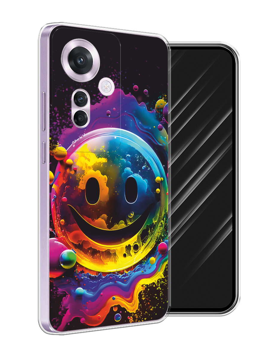 

Чехол Awog на Oppo Reno 11F "Кислотный смайл", Фиолетовый;желтый;синий, 2516650-1