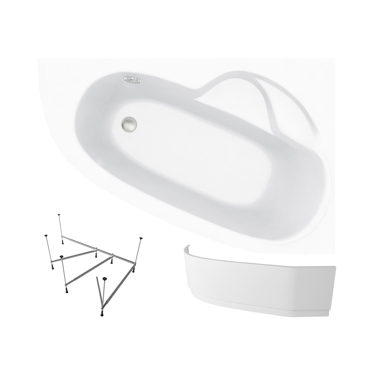 Акриловая ванна Lavinia Boho Bell Pro S2-3702140R набор 3 в 1, правый разворот 140х95 см правый экран excellent