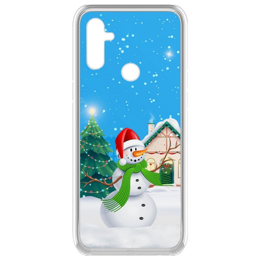 фото Чехол-накладка krutoff clear case снеговик для realme c3