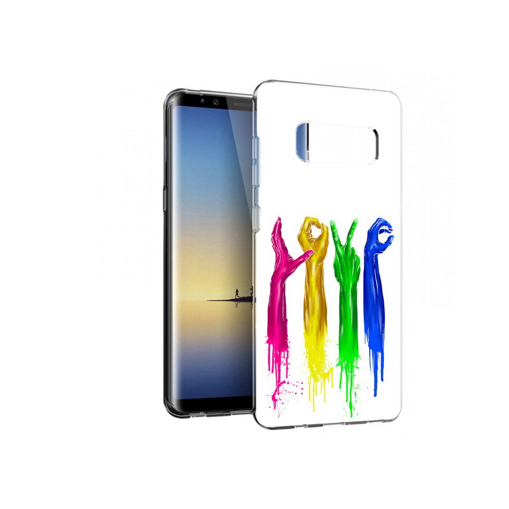 

Чехол MyPads Tocco для Samsung Galaxy Note 8 яркие руки love, Прозрачный, Tocco