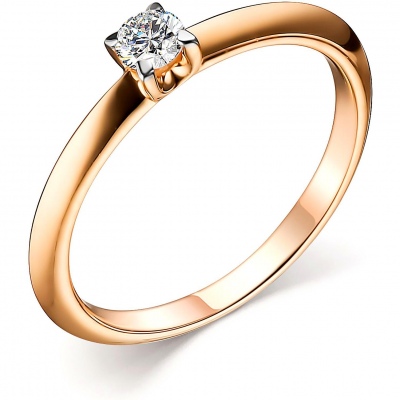 

Кольцо с 1 бриллиантом из красного золота р. 19 Алкор 14527-100, 14527-100