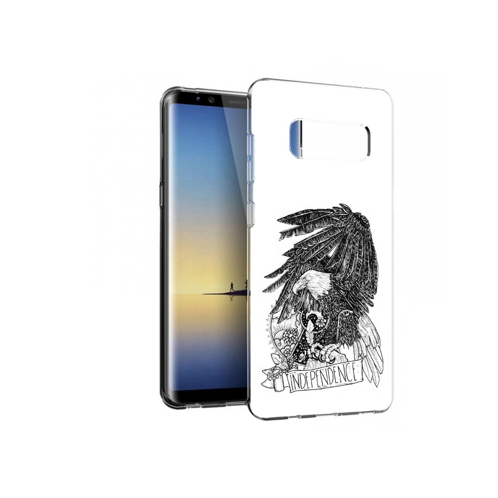 

Чехол MyPads Tocco для Samsung Galaxy Note 8 черно белый сокол, Прозрачный, Tocco