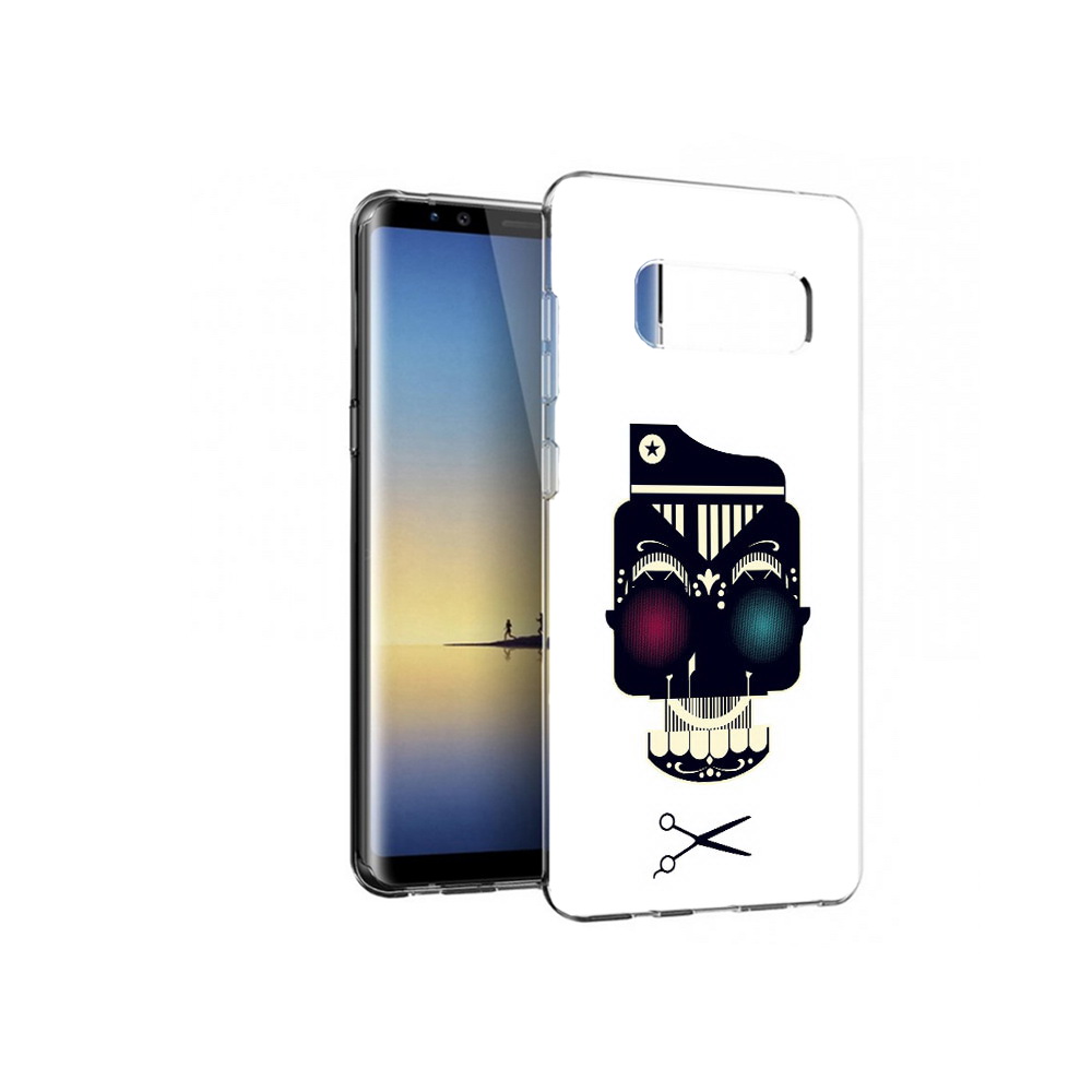 

Чехол MyPads Tocco для Samsung Galaxy Note 8 черно белый скелет с яркими глазами, Прозрачный, Tocco