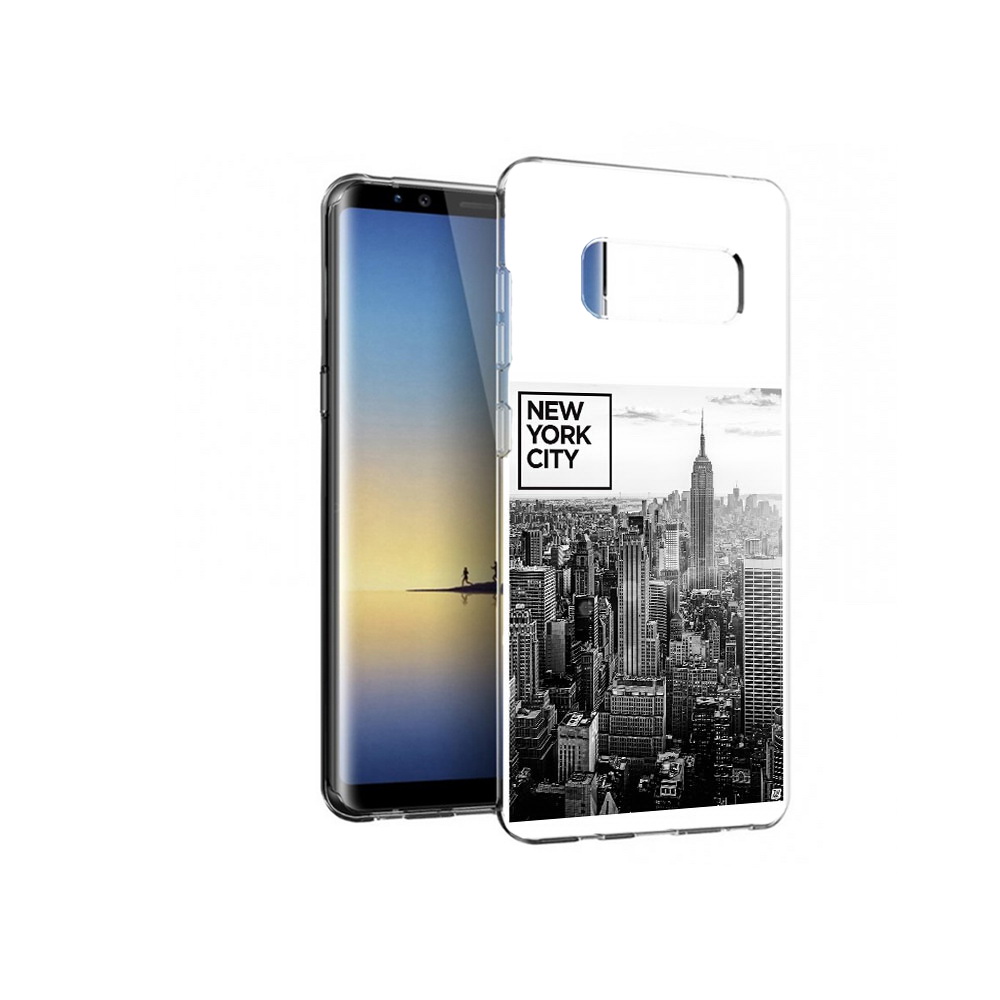 

Чехол MyPads Tocco для Samsung Galaxy Note 8 черно белый ньюерк, Прозрачный, Tocco