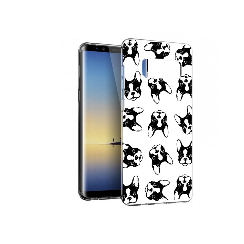 

Чехол MyPads Tocco для Samsung Galaxy Note 8 черно белые собачки, Прозрачный, Tocco