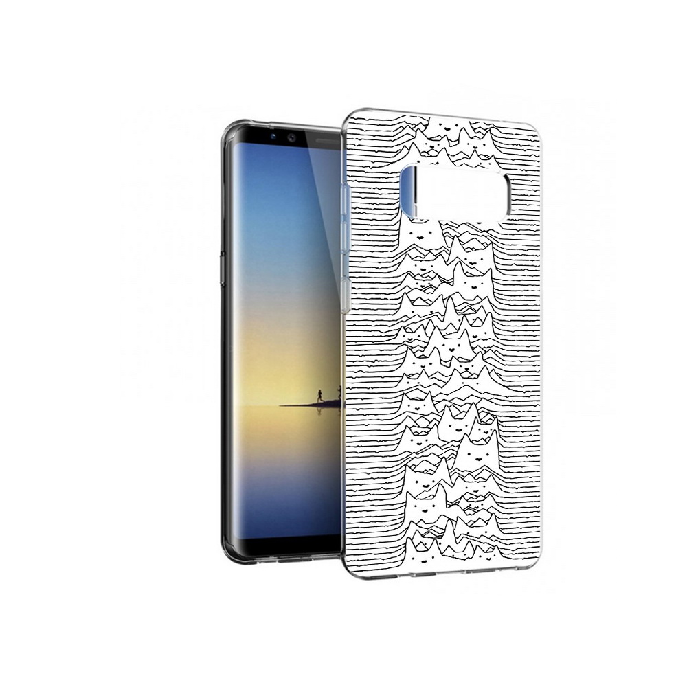 

Чехол MyPads Tocco для Samsung Galaxy Note 8 черно белые коты 3D, Прозрачный, Tocco