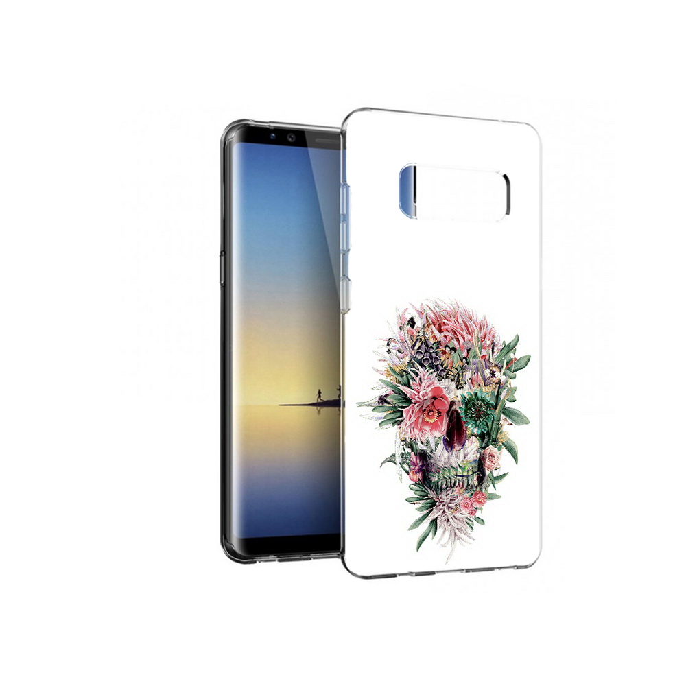 

Чехол MyPads Tocco для Samsung Galaxy Note 8 череп из цветов, Прозрачный, Tocco