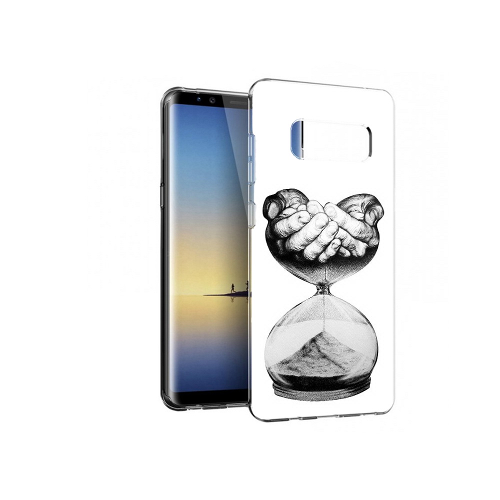 Чехол MyPads Tocco для Samsung Galaxy Note 8 часы жизни черно белый