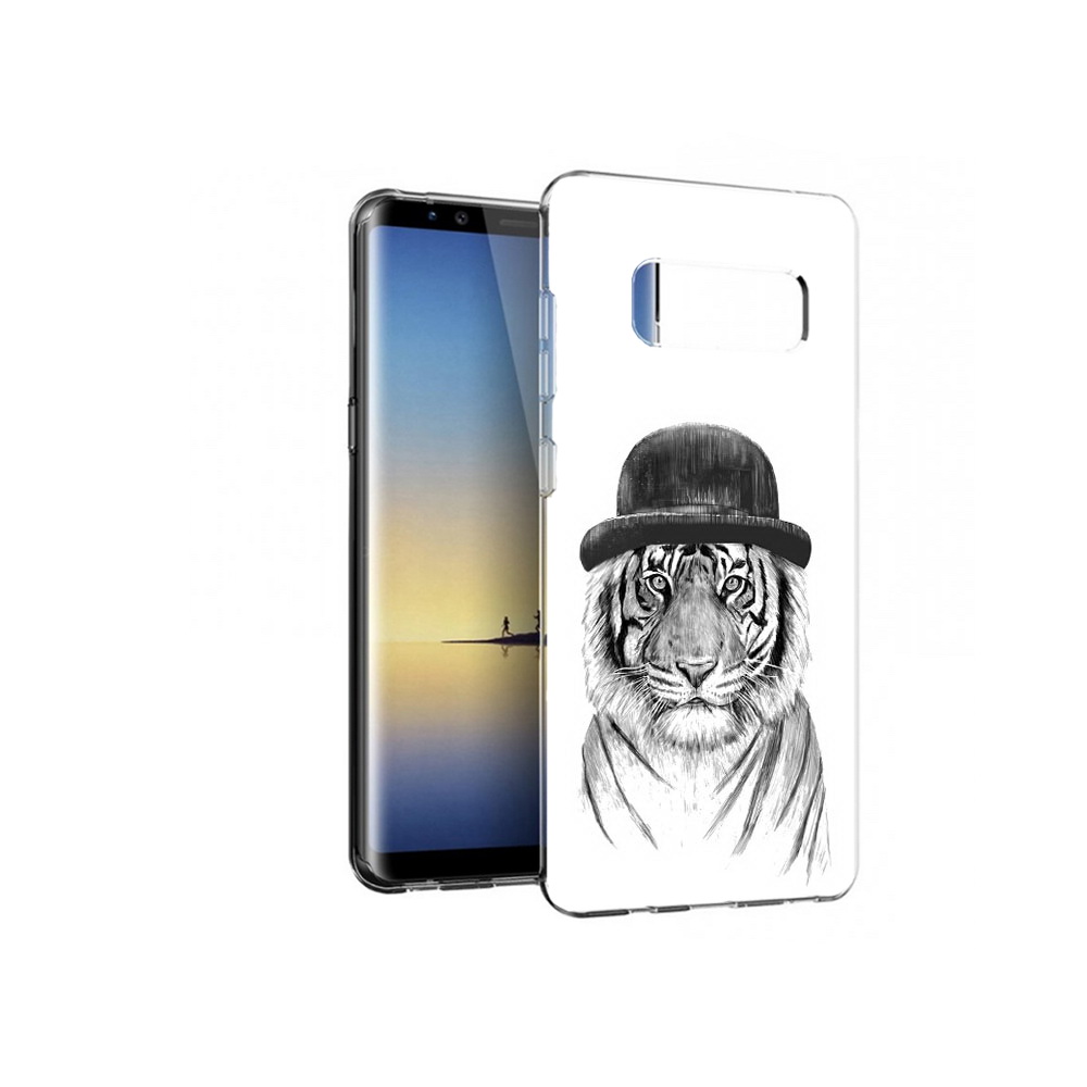 

Чехол MyPads Tocco для Samsung Galaxy Note 8 тигр британец, Прозрачный, Tocco