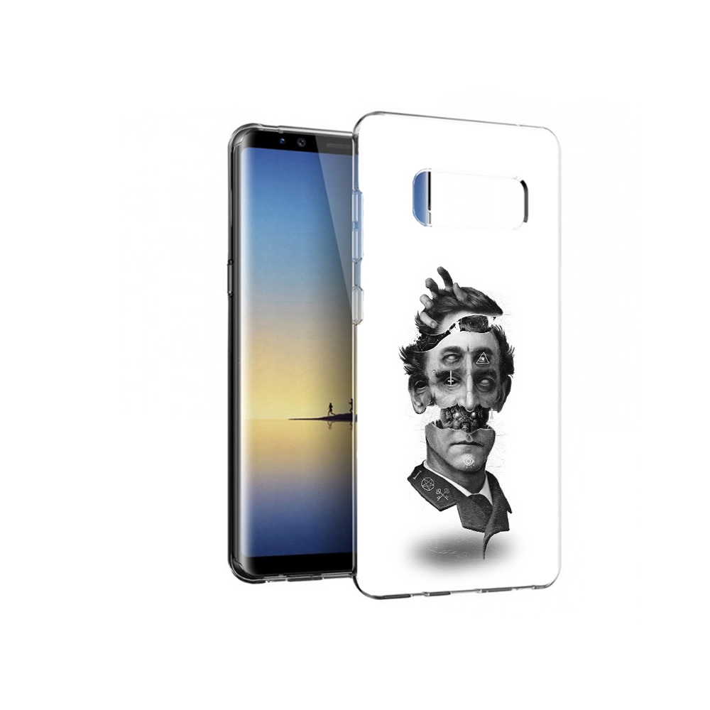 

Чехол MyPads Tocco для Samsung Galaxy Note 8 страшное лицо абстракция, Прозрачный, Tocco