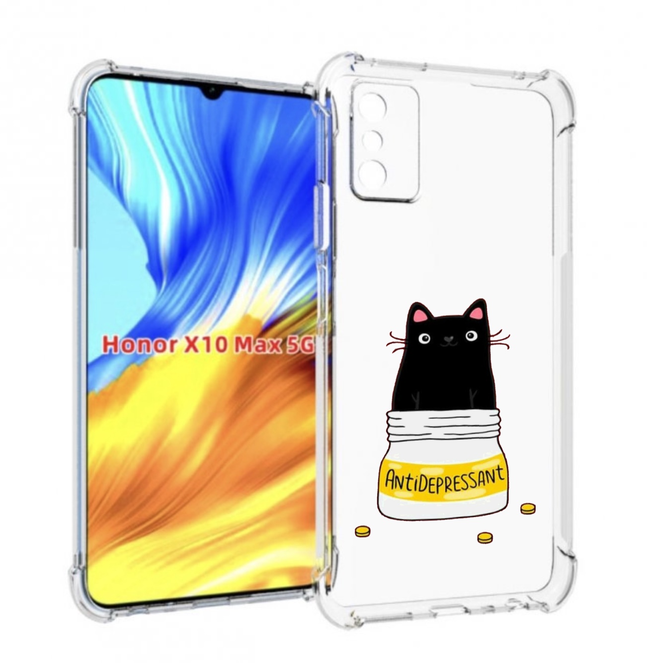 

Чехол MyPads антидепрессант для Honor X10 Max, Прозрачный, Tocco