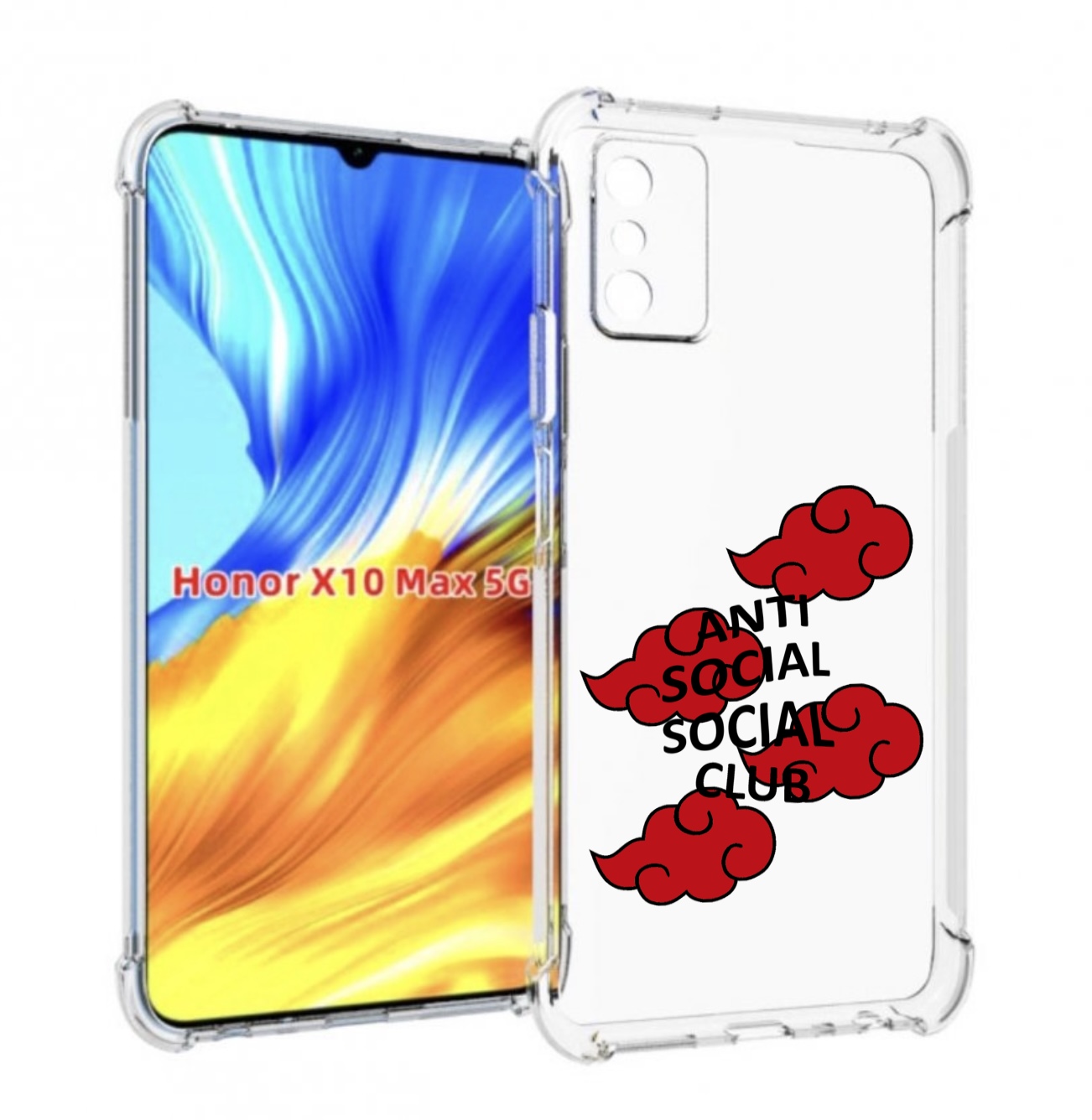 

Чехол MyPads анти-социал-социал-клаб для Honor X10 Max, Прозрачный, Tocco